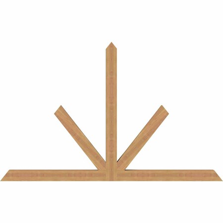 Ekena Millwork Saratoga Timber Gable Bracket, Western Red Cedar, 72"W x 45"H x 3 1/2"D x 3 1/2"F, 15/12 Pitch GBW072X45X0404SAR00SWR